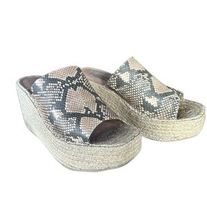 STEVEN New York - Snake Print Platform Espadrille Sandals Size 7.5